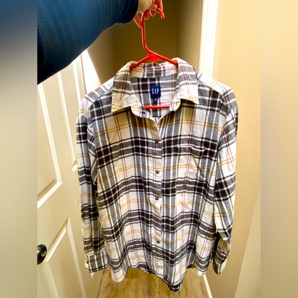 The Gap, medium, brown white and caramel flannel - Picture 2 of 3